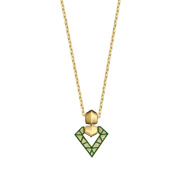 Dries Criel Green Enamel Brute Pendant Necklace