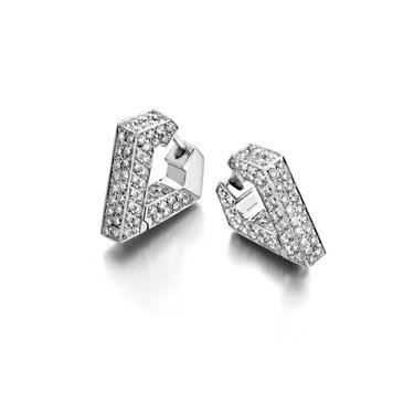 Dries Criel White Gold Brute Diamanti Earrings