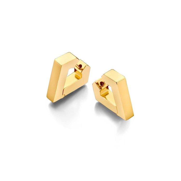 Dries Criel Yellow Gold Brute Diamanti Earrings