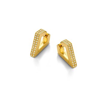 Dries Criel Yellow Gold and White Diamond Brute Diamanti Maxi Earrings