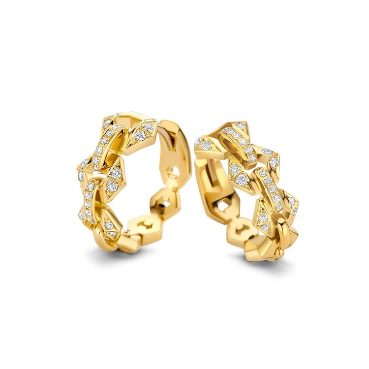 Dries Criel Yellow Gold Flow Large Hoop Earrings