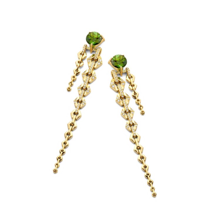 Dries Criel Tsavorite Flow Bond Earrings