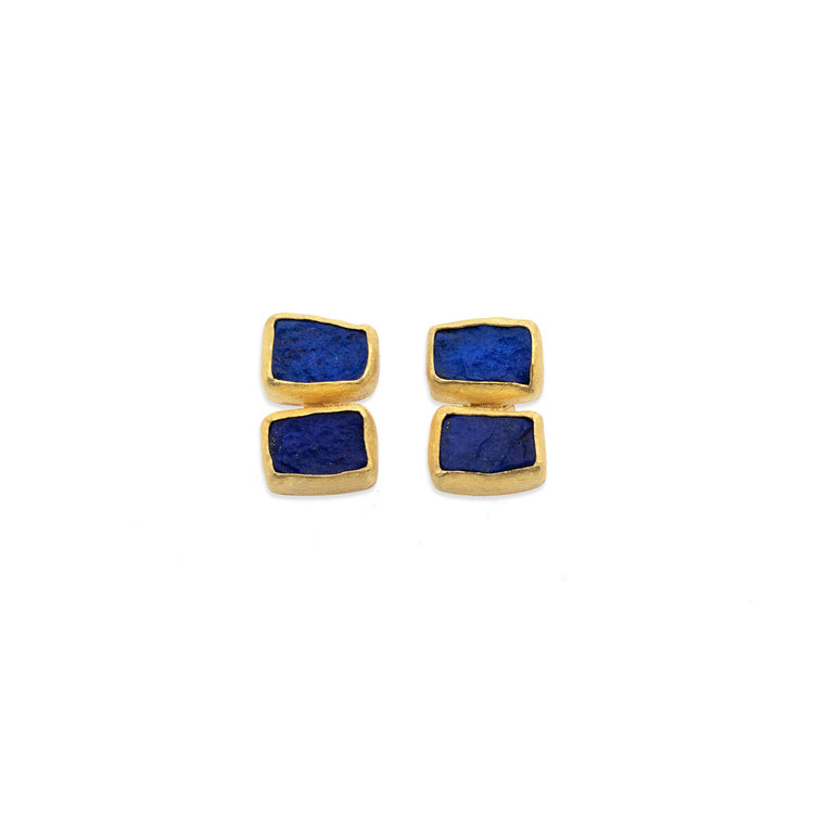 Petra Class Small Lapis Rough Stack Earrings