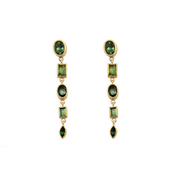 Petra Class Five Green Tourmaline Dangle Earrings