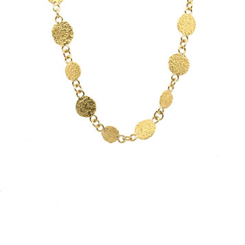 Petra Class Gold Silk Textured Platelet Necklace