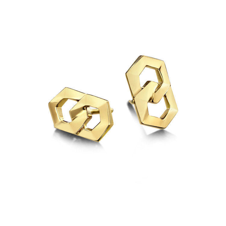 Dries Criel Yellow Gold Bond Signature Stud Earrings