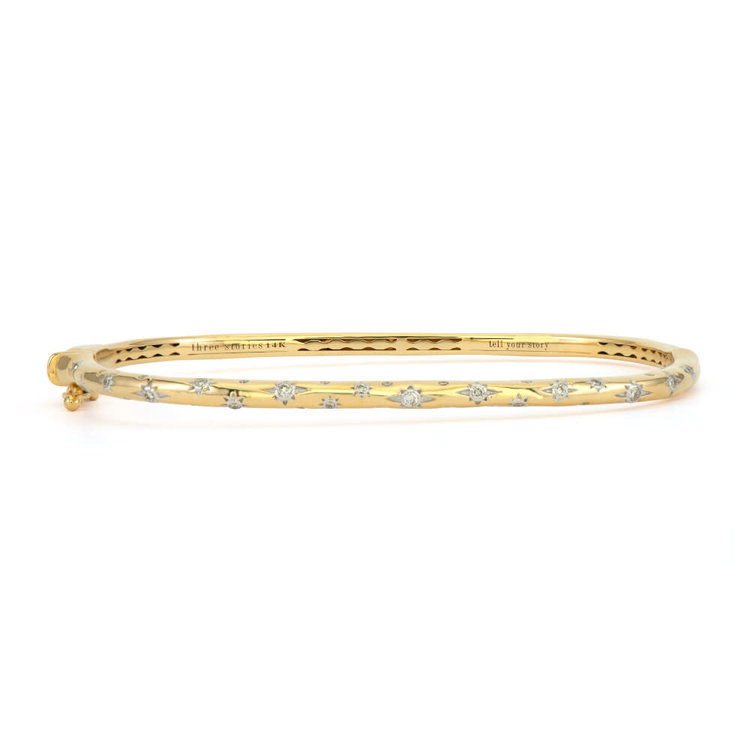 Three Stories Starry Night Rectangular Diamond Bangle Bracelet