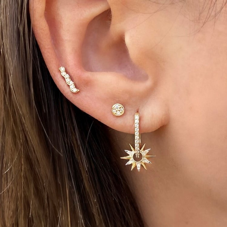 Three Stories Open Starburst Baguette Single Charm