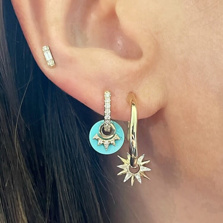 Three Stories Love Explosion Turquoise Single Disc Charm