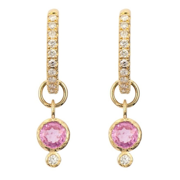 Three Stories Classic Tiny Pink Sapphire Earring Charms