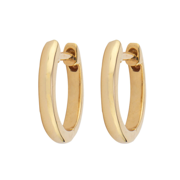 Three Stories Single Gold Shiny Hoop