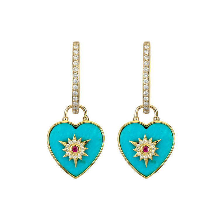 Three Stories Trust Your Heart Carved Turquoise Charm