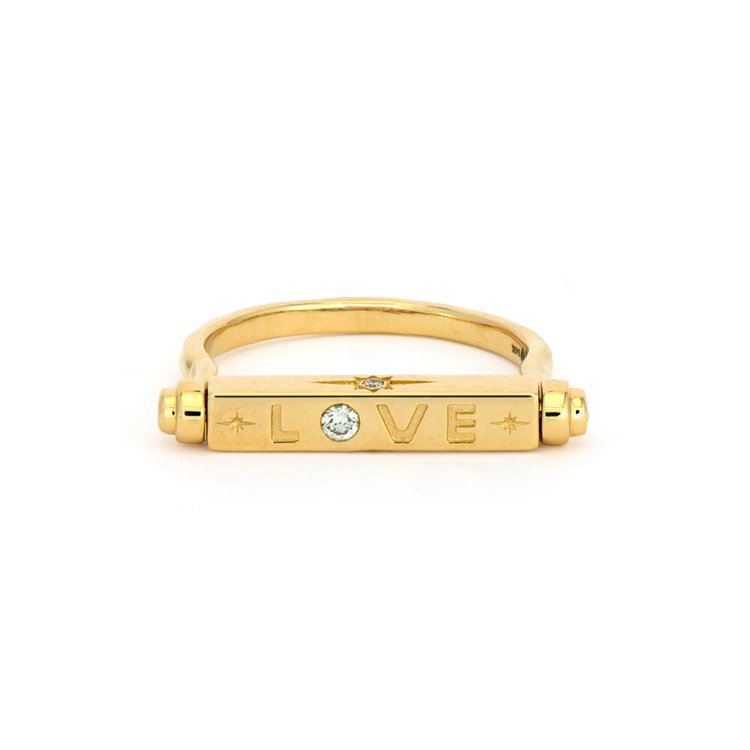 Three Stories Show Your Love Engraved Narrow Flip Ring