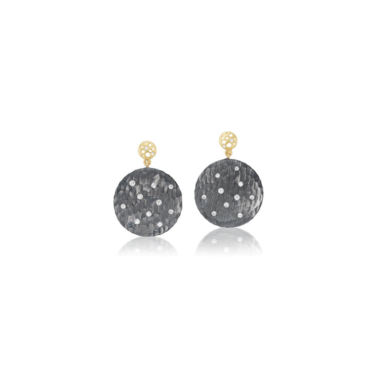 Dana Bronfman Oculus and Hammered Pyramid Studs (Large)