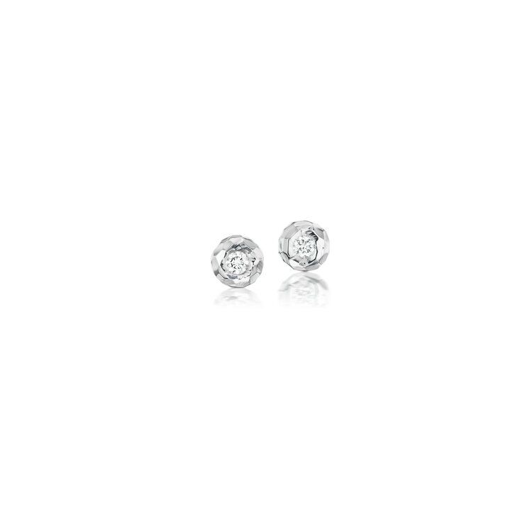 Dana Bronfman Diamond Hammered Donut Stud Earrings