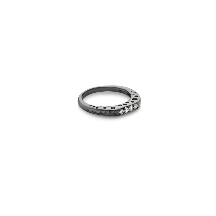 Dana Bronfman Oculus Rhodium Bar Stack Ring