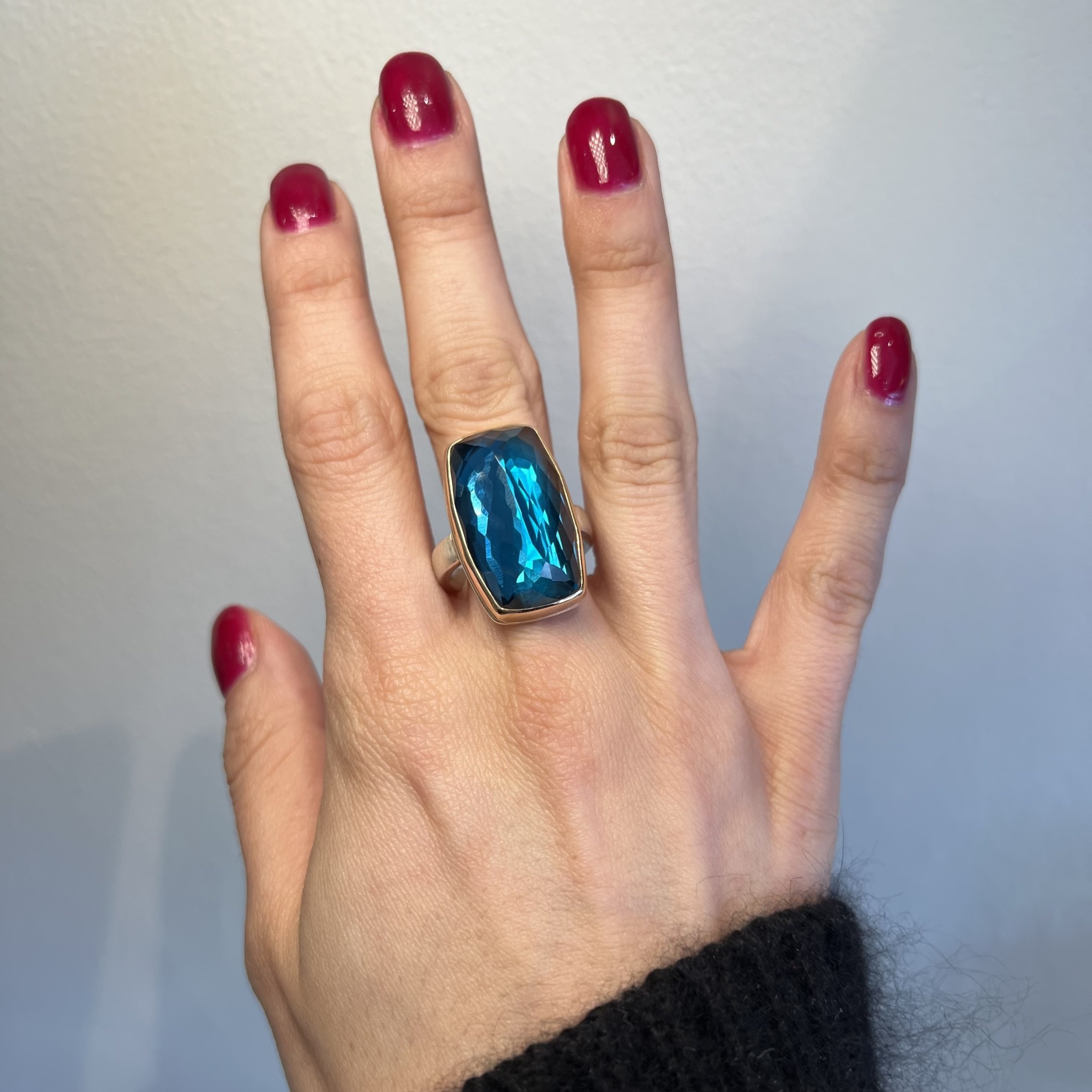 Huge Solitaire London Blue Topaz Ring – Madelynn Cassin Designs