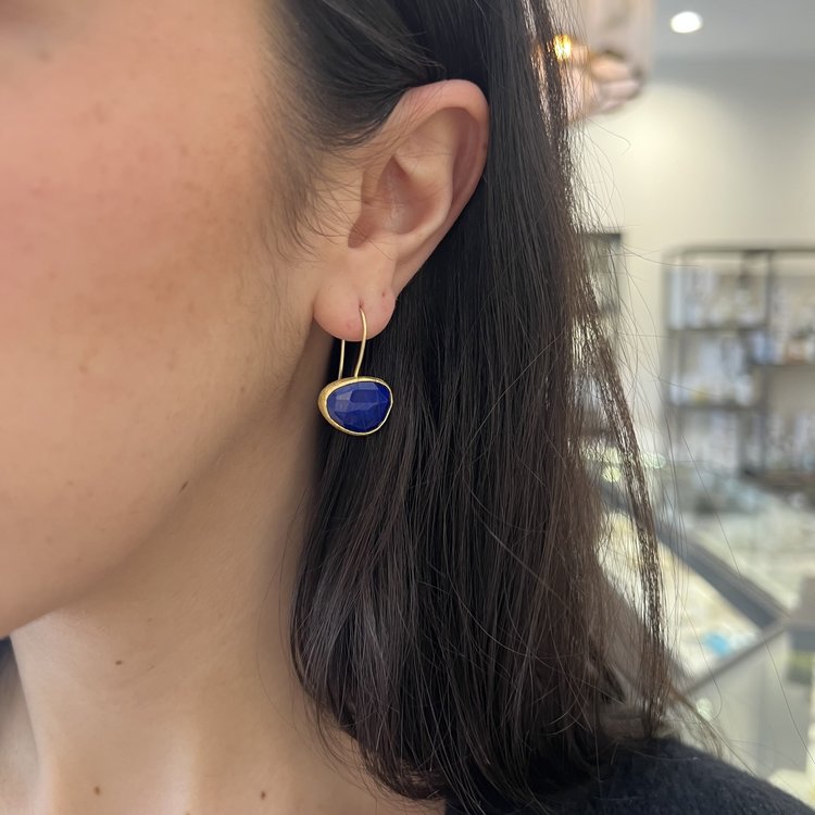 Petra Class Rose Cut Lapis Earrings