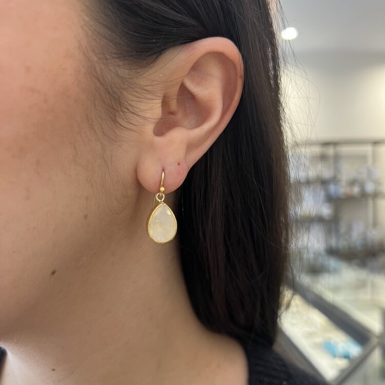Petra Class Faceted Moonstone Drop Earrings