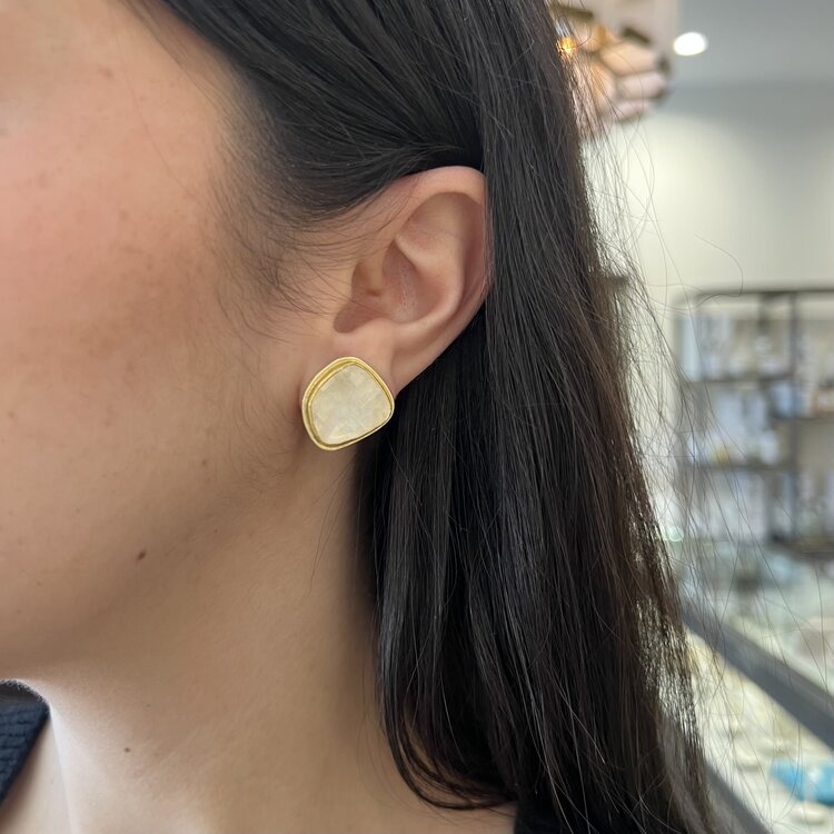 Petra Class Rose Cut Moonstone Earrings