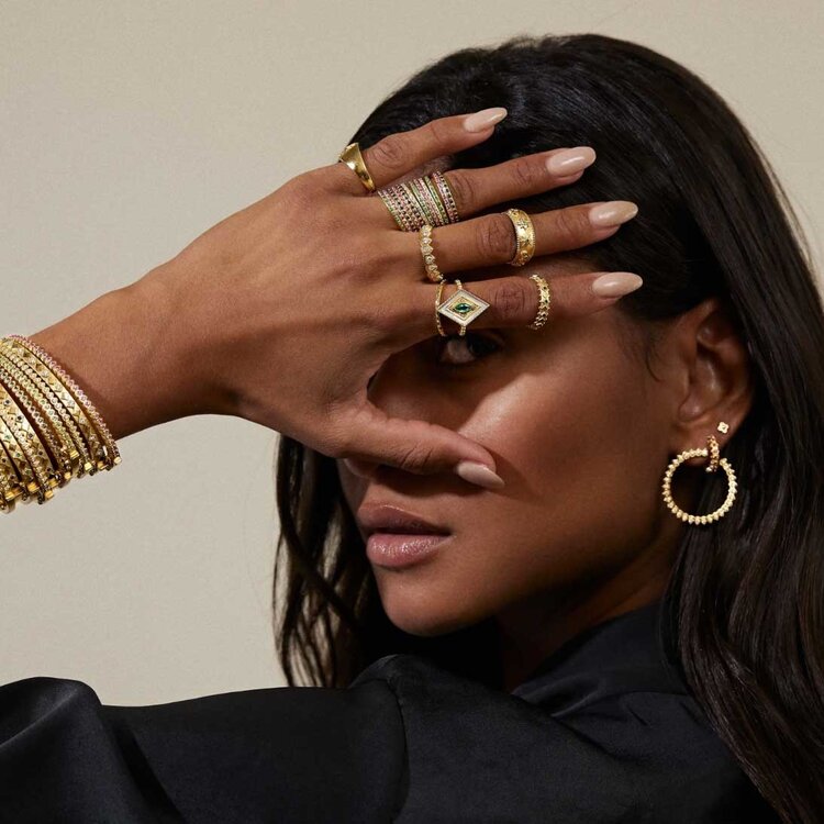 Orly Marcel Ajna Stacking Ring with Blue Sapphire