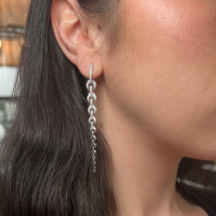 Dries Criel White Gold Flow Earrings