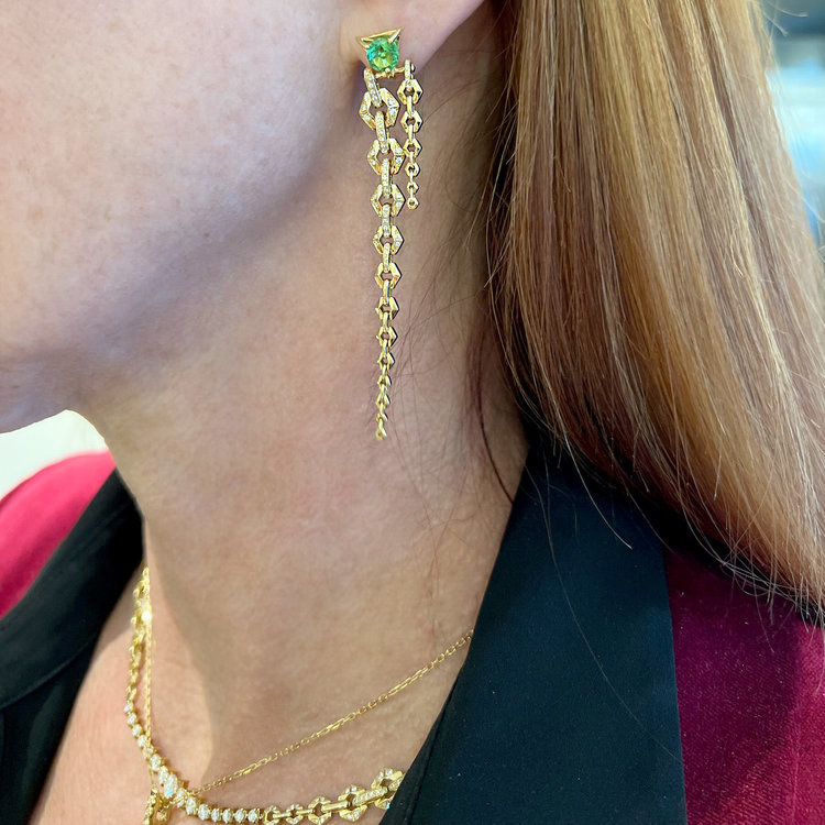 Dries Criel Tsavorite Flow Bond Earrings