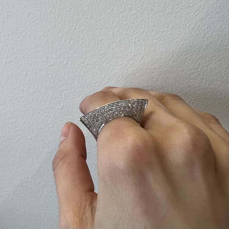 Dries Criel White Gold and Diamond Lotus Ring