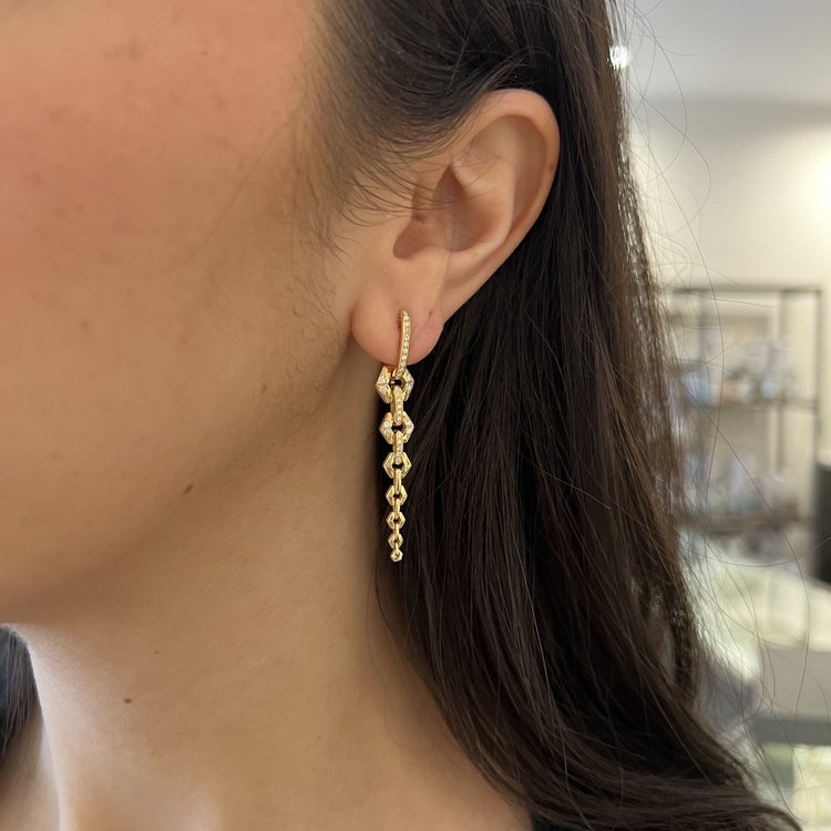 Dries Criel Yellow Gold Flow Earrings