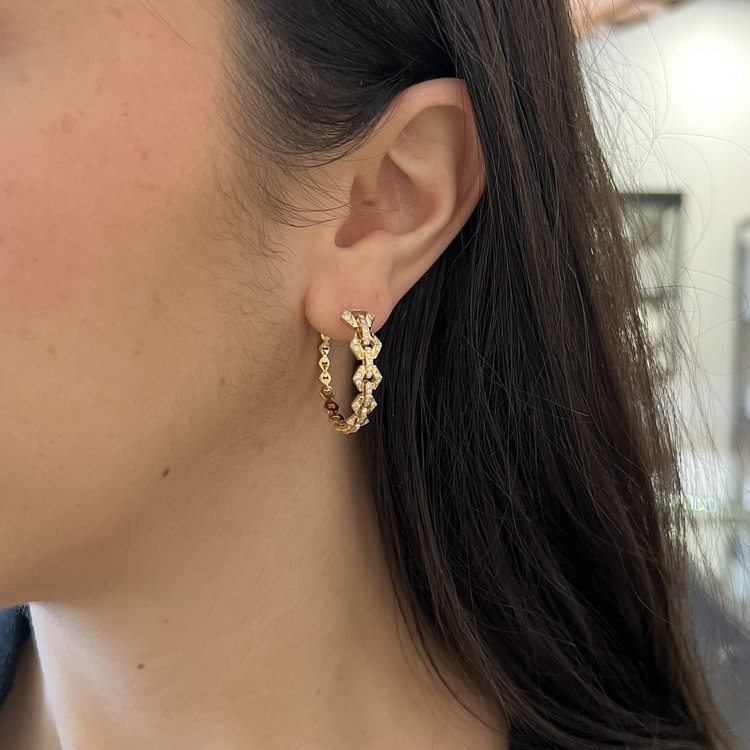 Dries Criel Yellow Gold Flow Large Hoop Earrings