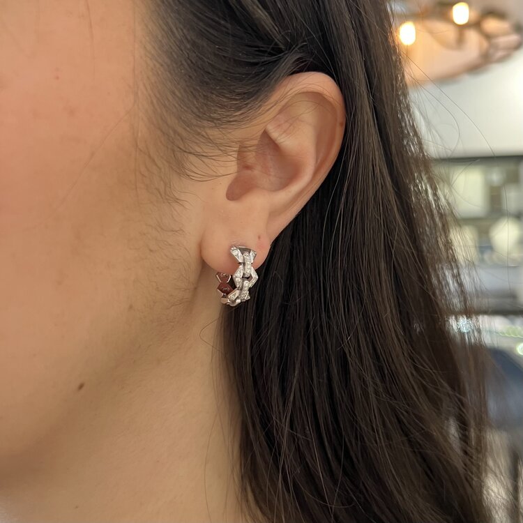 Dries Criel White Gold Flow Small Hoop Earrings