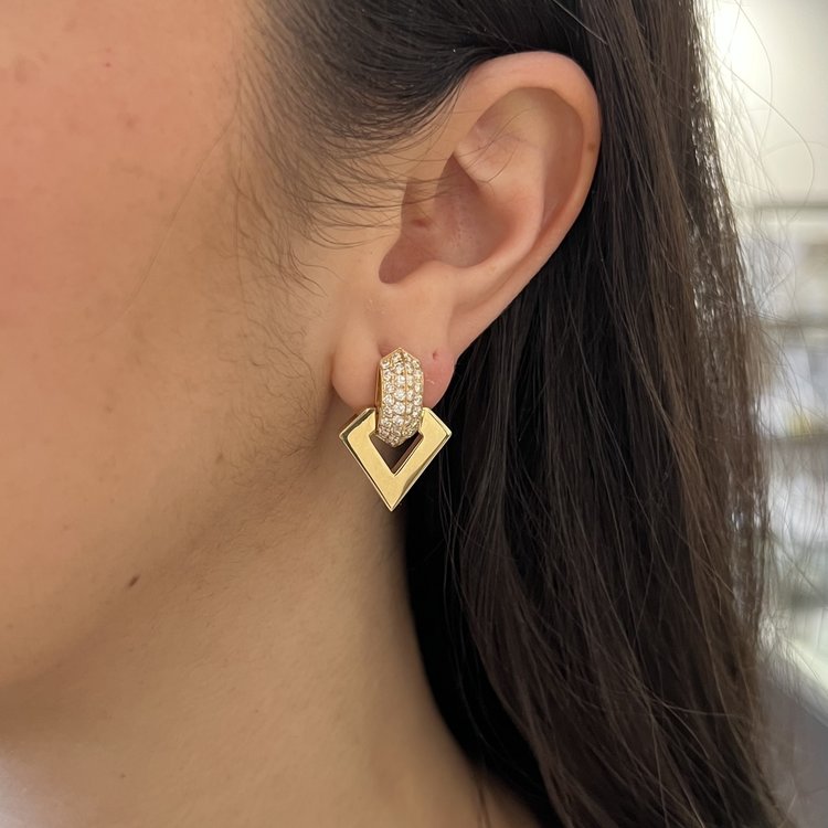 Dries Criel Brute Pendant Diamond Earrings