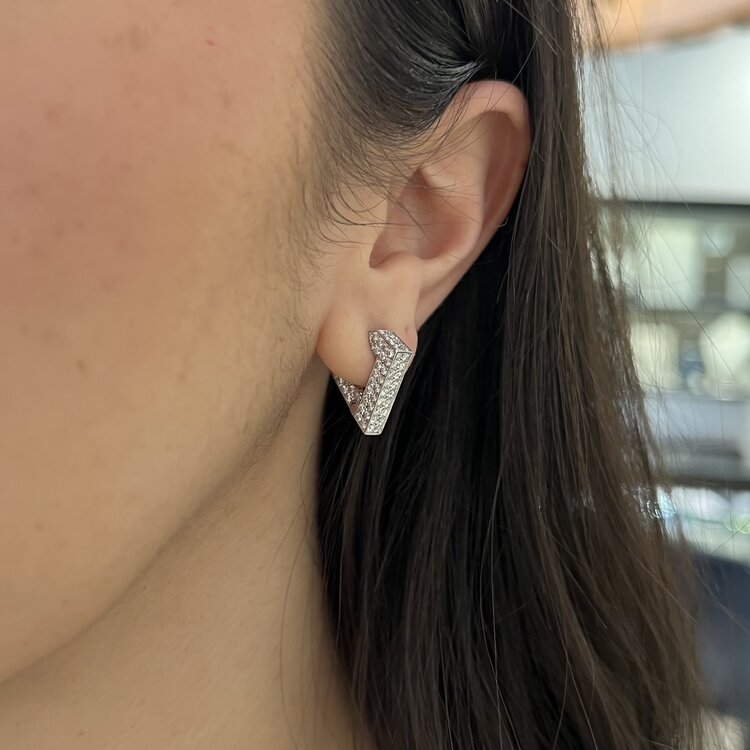 Dries Criel White Gold Brute Diamanti Earrings