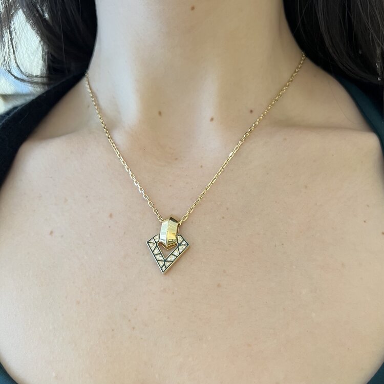 Dries Criel Green Enamel Brute Pendant Necklace