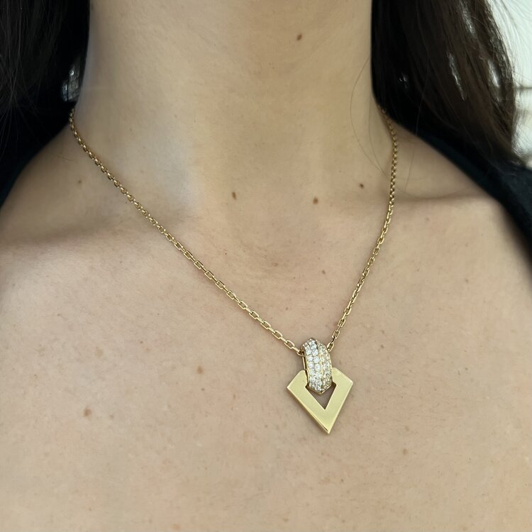 Dries Criel White Diamond Brute Pendant Necklace