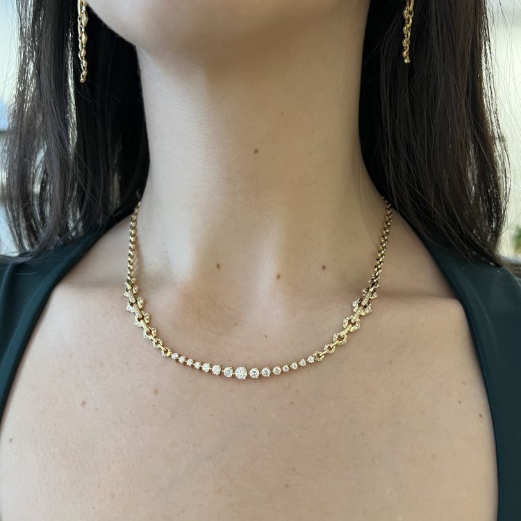 Dries Criel White Diamond Bond Flow Necklace