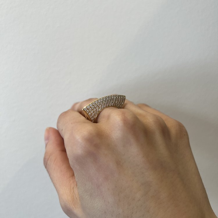 Dries Criel White Diamond Lotus Ring