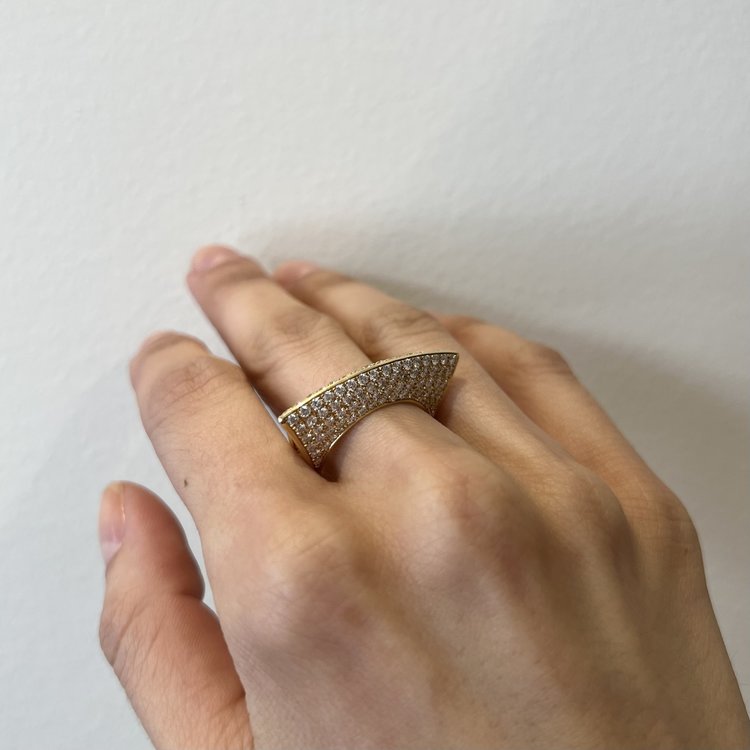 Dries Criel White Diamond Lotus Ring