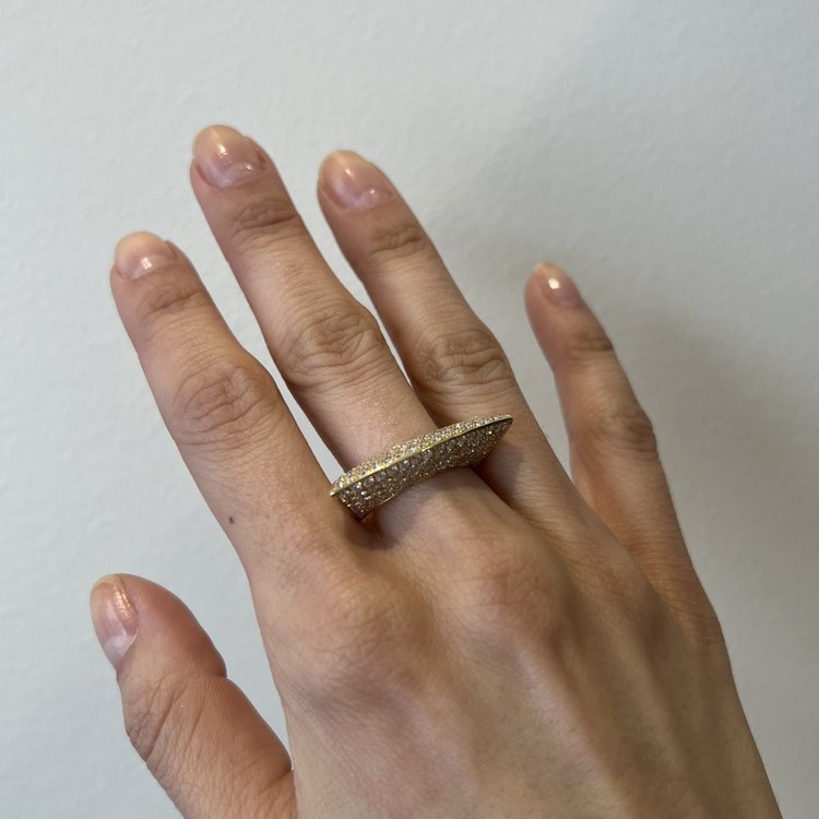 Dries Criel White Diamond Lotus Ring