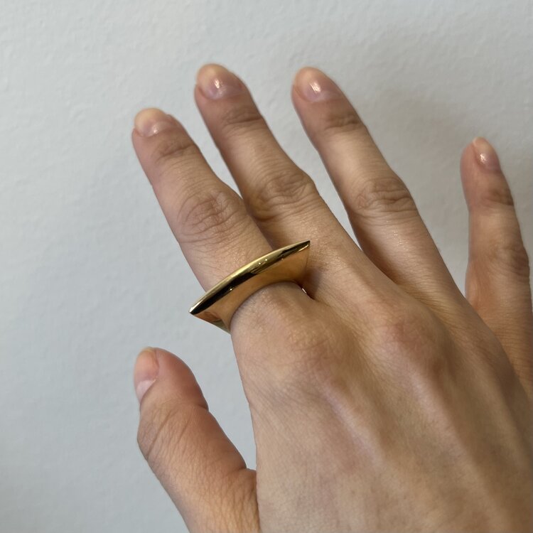 Dries Criel Yellow Gold Lotus Ring