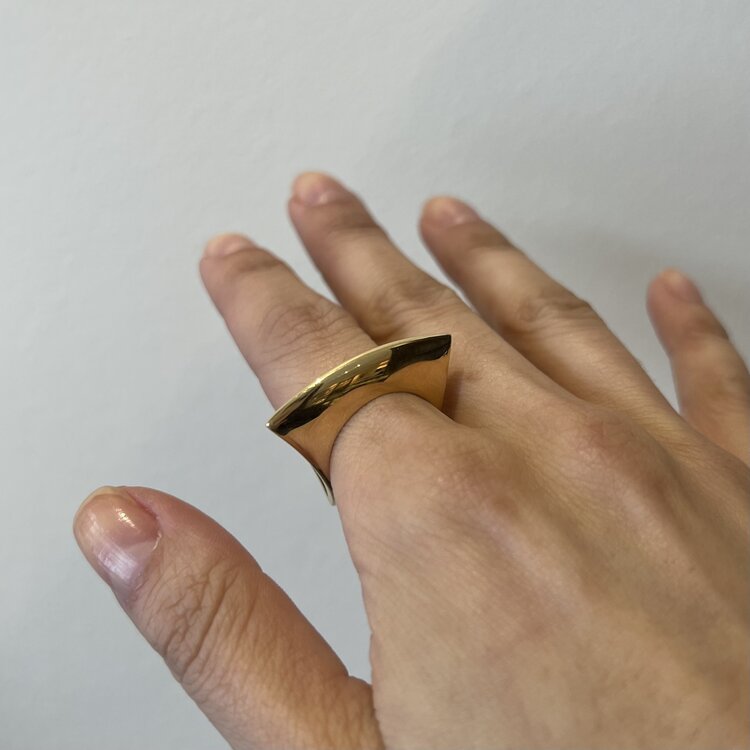 Dries Criel Yellow Gold Lotus Ring