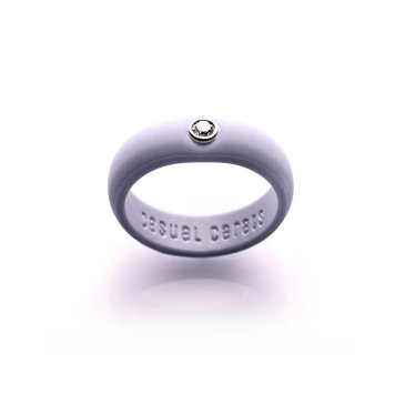 Casual Carats Lavender Silicone with Diamond Band Ring