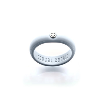 Casual Carats Powder Blue Silicone with Diamond Ring Band