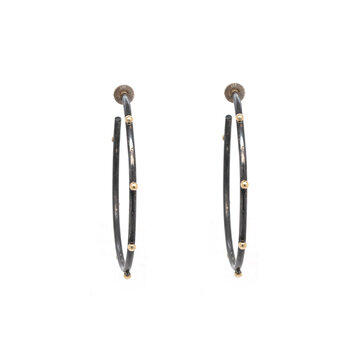 CFJ Fusion Gold Dot  Hoops - Medium