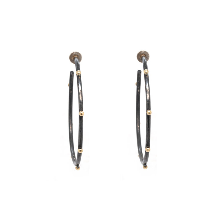 CFJ Fusion Gold Dot  Hoops - Medium