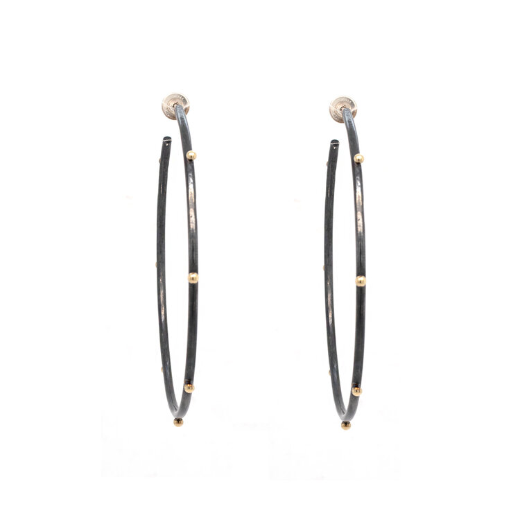 CFJ Fusion Gold Dot  Hoops - Large