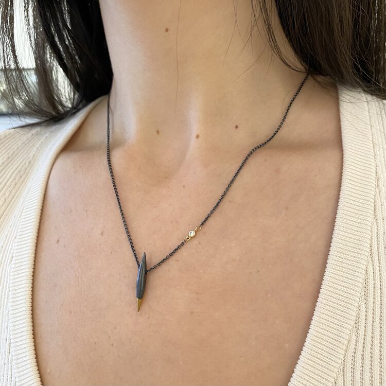 CFJ Fusion Small Quill Diamond Pendant Necklace