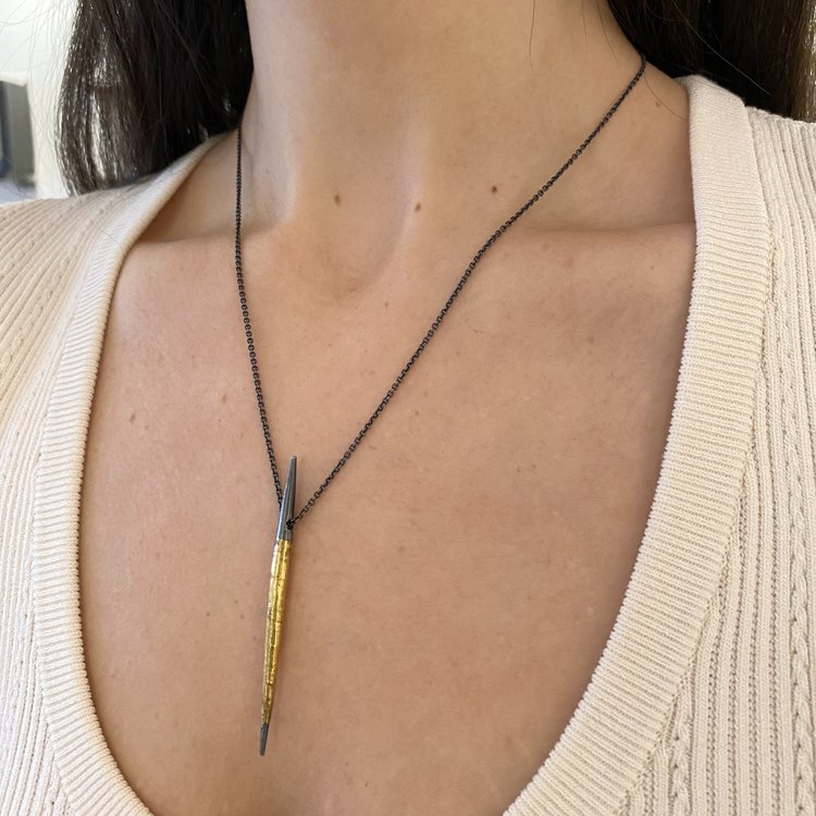 CFJ Fusion Single Long Quill Pendant Necklace