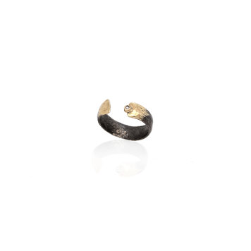 CFJ Fusion Split Ring w Diamond Narrow