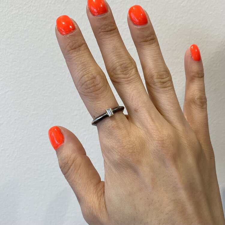 CFJ Fusion Knife Edge  Baguette Diamond Ring